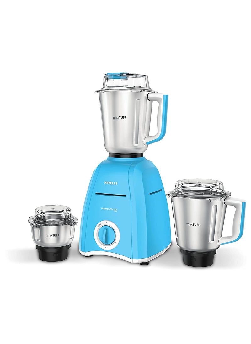 Havells Momenta NV 750 Watt Mixer Grinder with 3 Stainless Steel Jar, SS-304 Grade Blades & 5 year motor warranty (Blue)