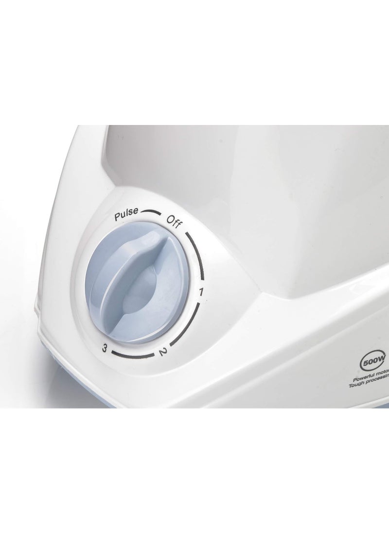 McCoy Excel 500-Watt Mixer Grinder with 3 Jars (White/Blue)