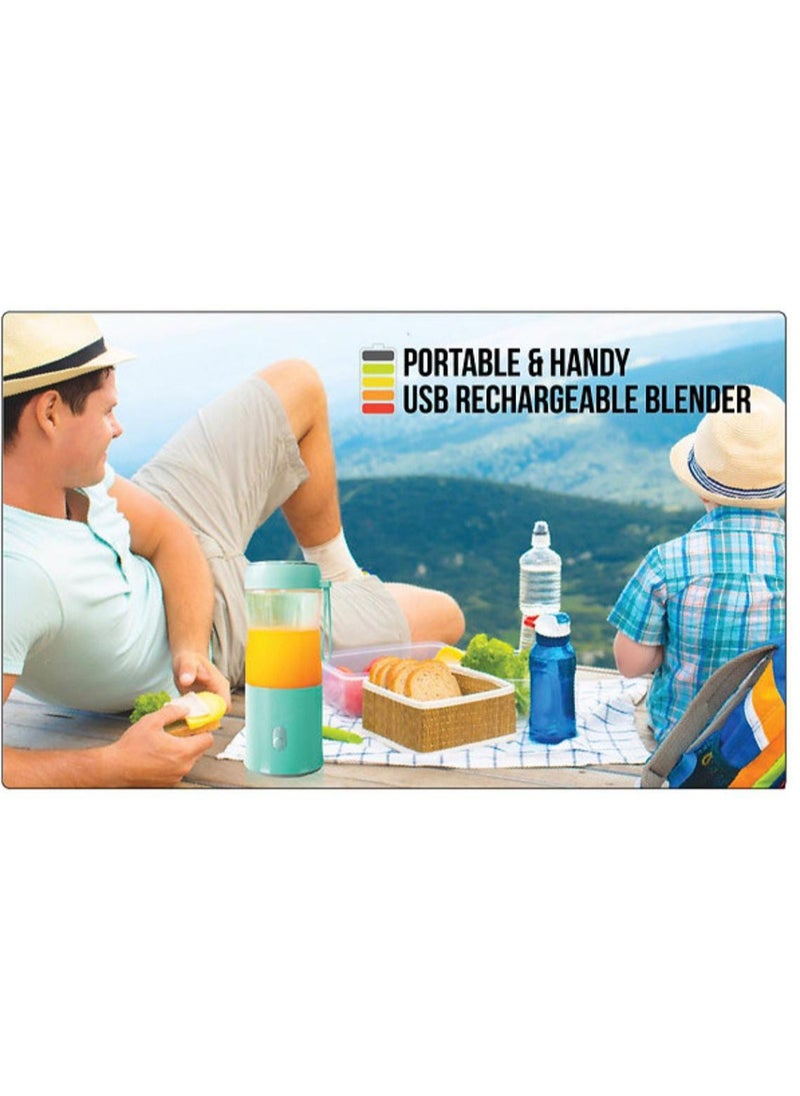 Food Chopper & Blender with Powerbank, 380ml Cup, 60W Powerful Motor, USB Charging with Cable, Portable Power Bank Design rechargeable Function– Vegetable, Nut, Herb Grinder for Kitchen, Travel, Camping