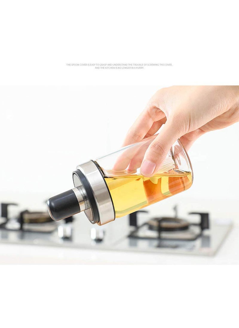 CARTSHOPPER Borosilicate Glass Jar, Pickle Jar, Honey Jar, Oil Dispenser, Chutney Jar, 3 Different JarsOil Dispenser (SPOON + HONEY +BRUSH) - 3 Set