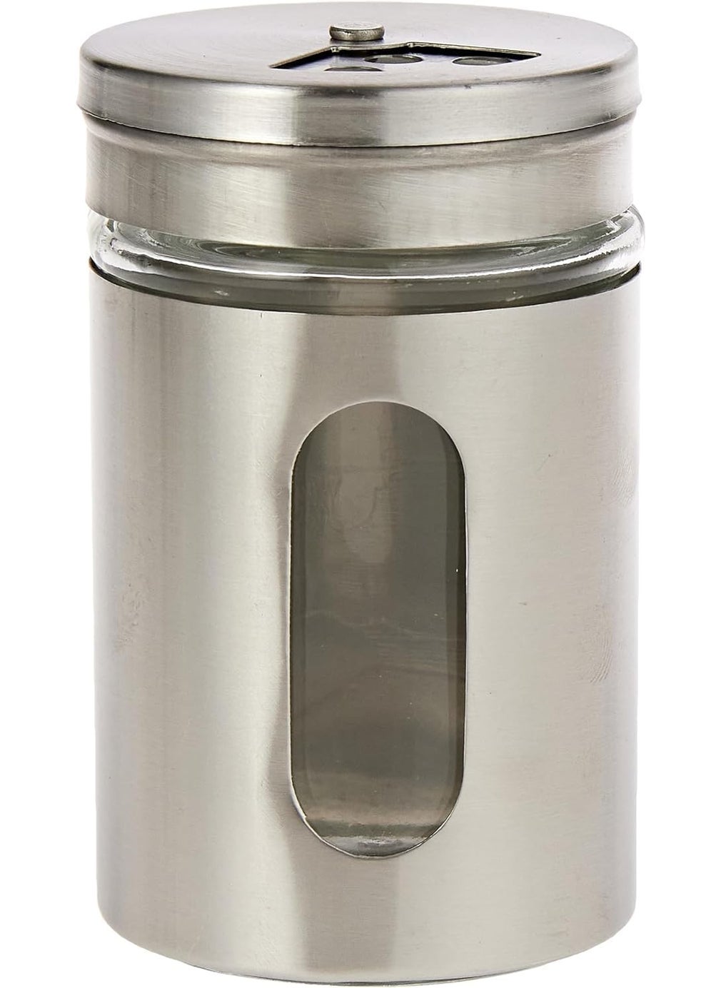 HOMIES, Premium Wheelcart Design Tabletop 6 Pcs Glass Spice Jar Set With Stainless Steel Stand