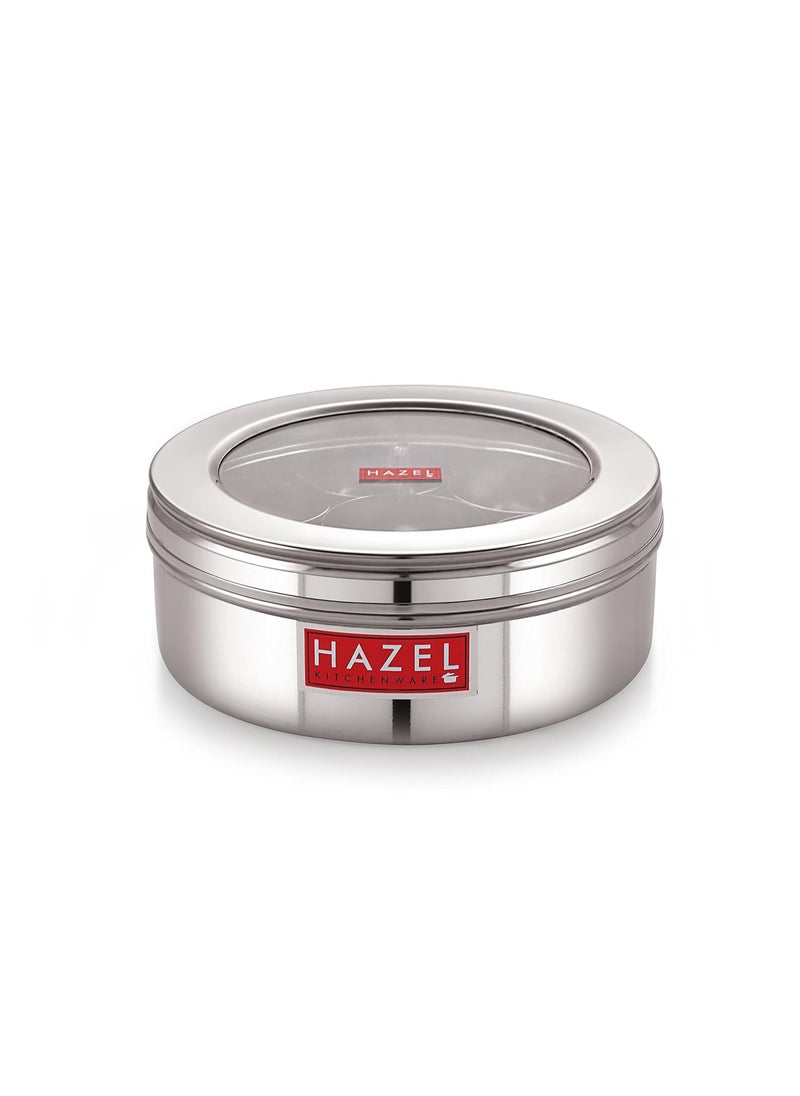 HAZEL Stainless Steel Masala Box for Kitchen | Spice Containers for Kitchen Storage | Masala Dani for Kitchen with 7 Containers & Spoon