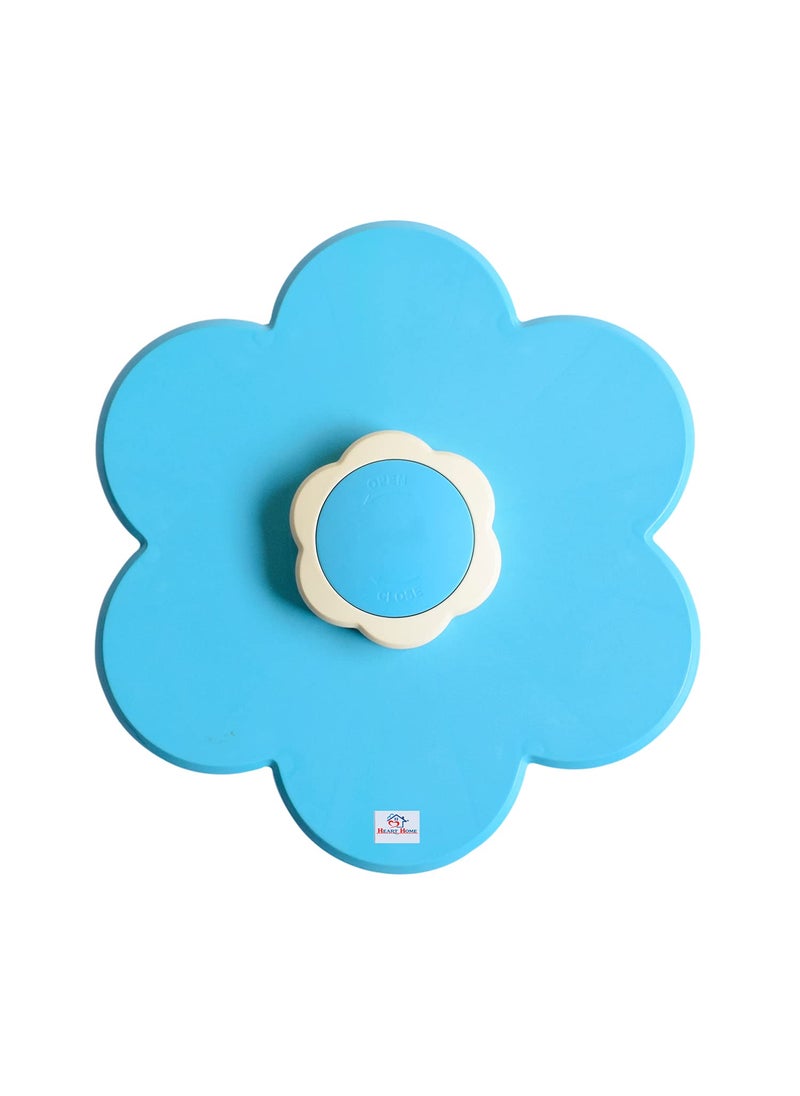 Heart Home Flower Design ABS Plastic Multipurposes 6 Pcs Transparent Container Box for Dry Fruits, Masala/Spices, Mouth Freshners, Chocolates (Blue)