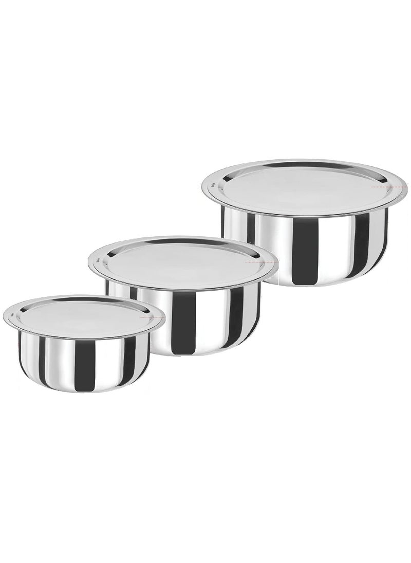 Hawkins Triply Stainless Steel 3 pc Tope Set with Capacity of 3 litres, 4 litres & 5 litres with Stainless Steel Lids (Gas Stove and Induction Friendly - Oven Safe) 5 Years Guarantee