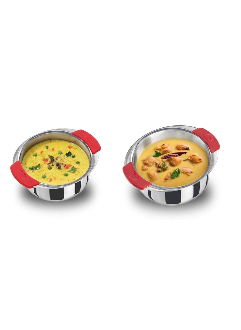 Hawkins Stainless Steel 2 L, 2.5 L Patila Set, Silver