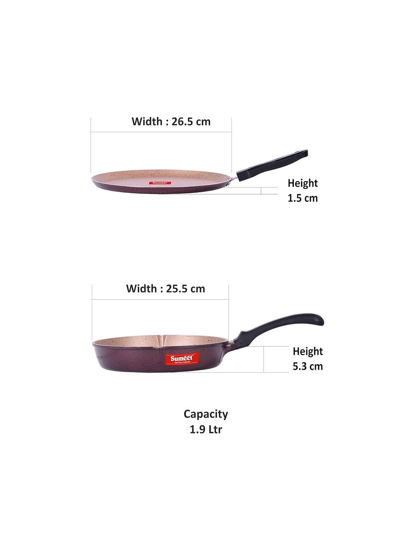 SUMEET Aluminium Cookware Set, 2 Piece (Peach)
