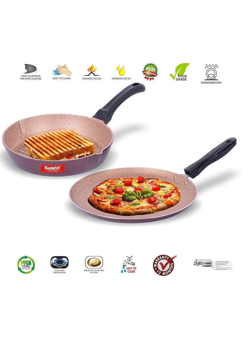 SUMEET Aluminium Cookware Set, 2 Piece (Peach)