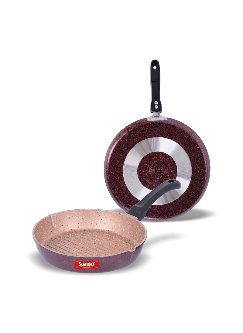 SUMEET Aluminium Cookware Set, 2 Piece (Peach)