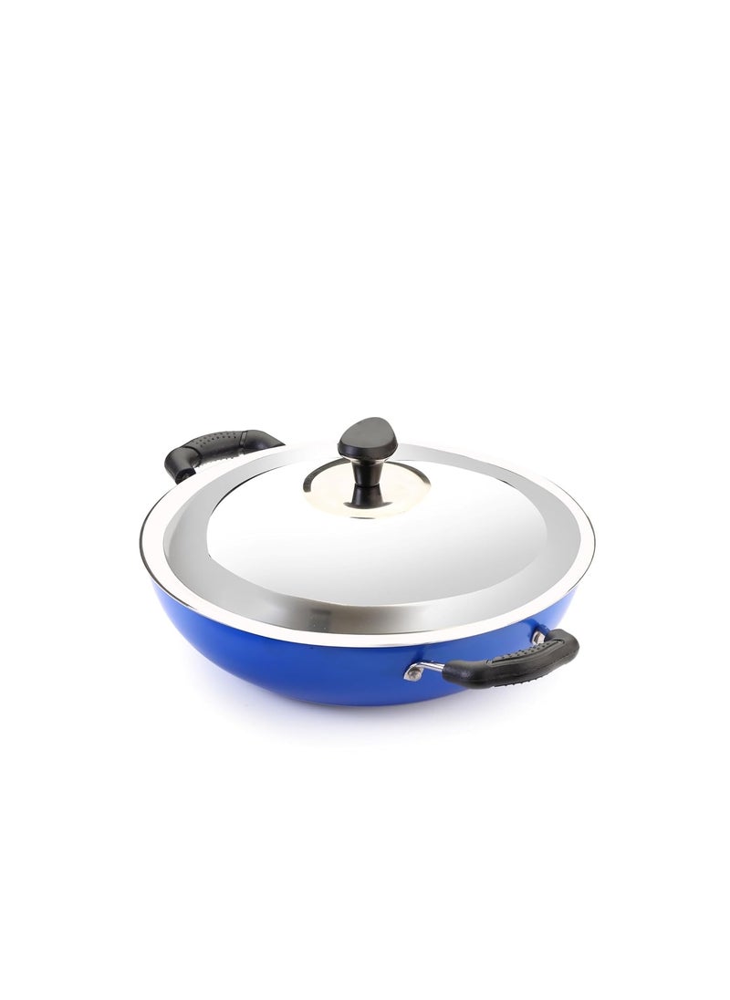 Crystal Nonstick Kitchen cookware Set | Kitchen Combi | Tawa 250 mm | Fry Pan 240 mm | Kdai with Steel Lid 240 mm | Pressure Cooker 3 LTR | PFOA Free | Blue