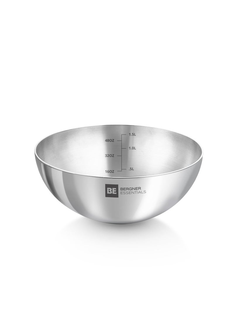 Bergner Triply Stainless Steel 4 Pcs Cookware Set - 20cm Tope, 20cm Tasra and 1.5 L Belly Shape Ouetr Lid Pressure Cooker, Less Oil Use, Dishwasher Safe, Induction Bottom and Gas Stove Ready