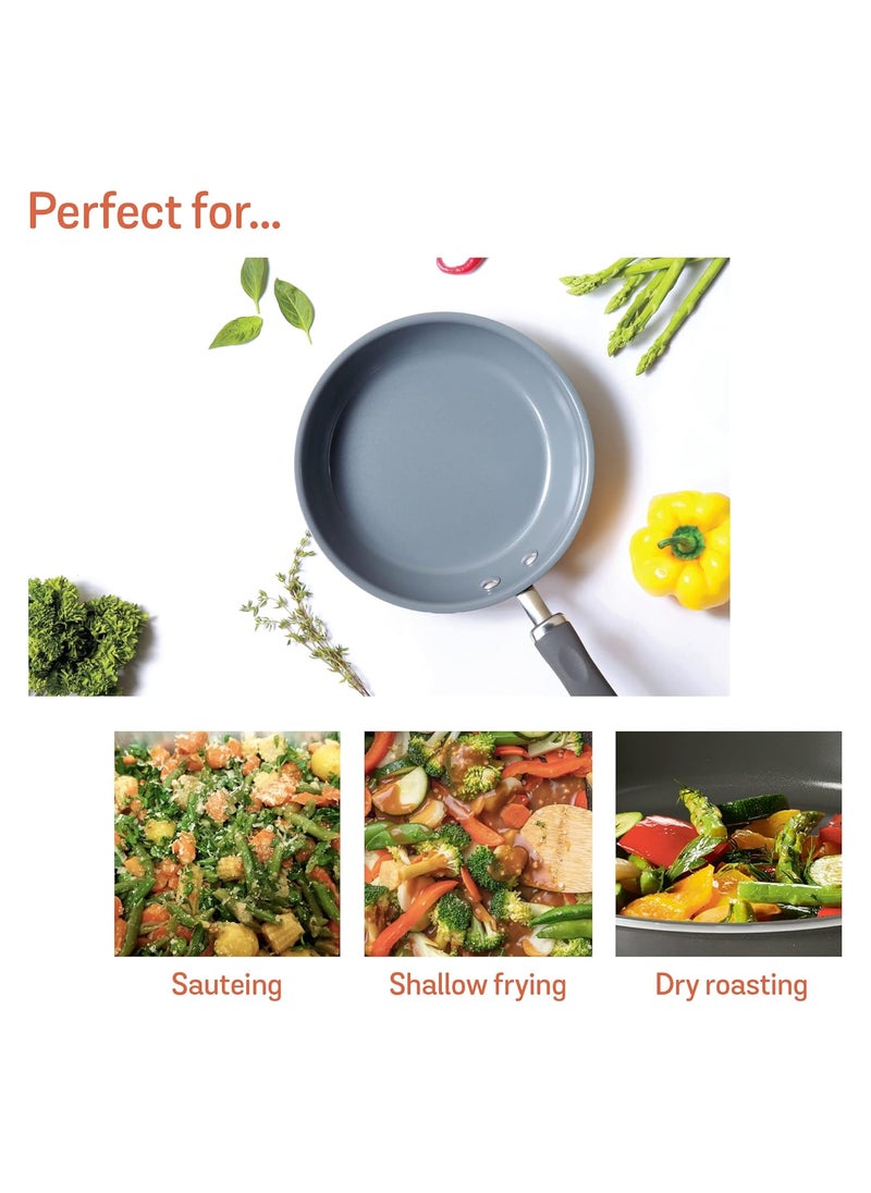 Meyer Anzen Ceramic Coated 2 PieceCookware Set -Frypan + Interchangeable Glass Lid, 20cm