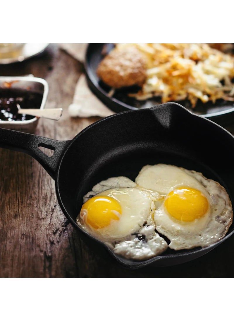 Meyer Pre-Seasoned Cast Iron 2 Piece Cookware Set - 26cm Frying pan + 26cm Roti Tawa | Iron Utensils for Cooking | Cast Iron Combo | Cookware Set Combo Offer for Kitchen, Black
