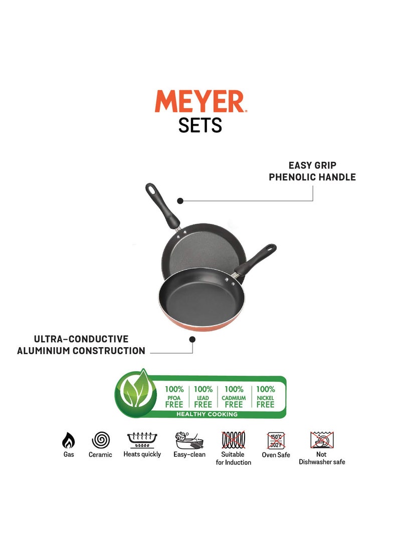 Meyer Aluminium Flat Tawa and Frypan -2 Piece