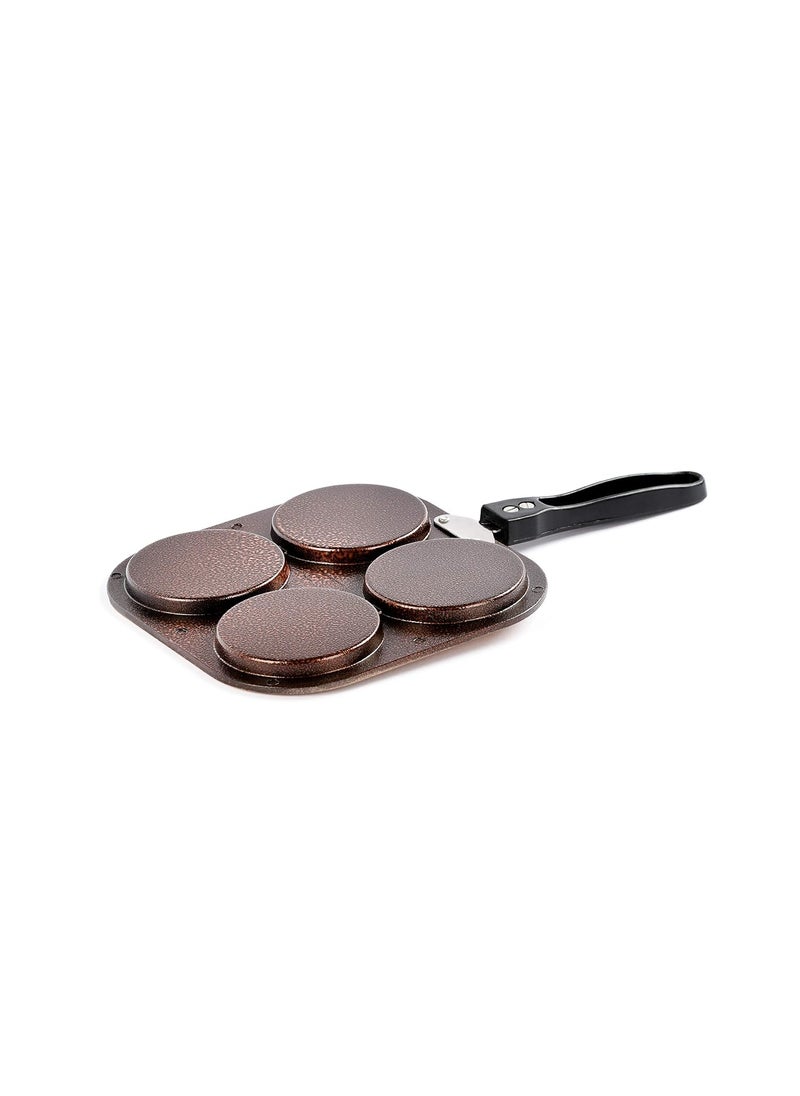 Sumeet Nonstick Mini Multi Snack Maker, 4 Cavity,1 Piece, Peach