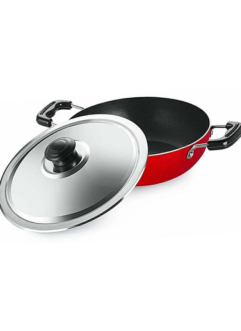 Bahurani Non-Stick Aluminium Pots and Pans Cooking Utensil Combo Set|3Liter| | Non-Stick Aluminium KADHAI,3 LITERS