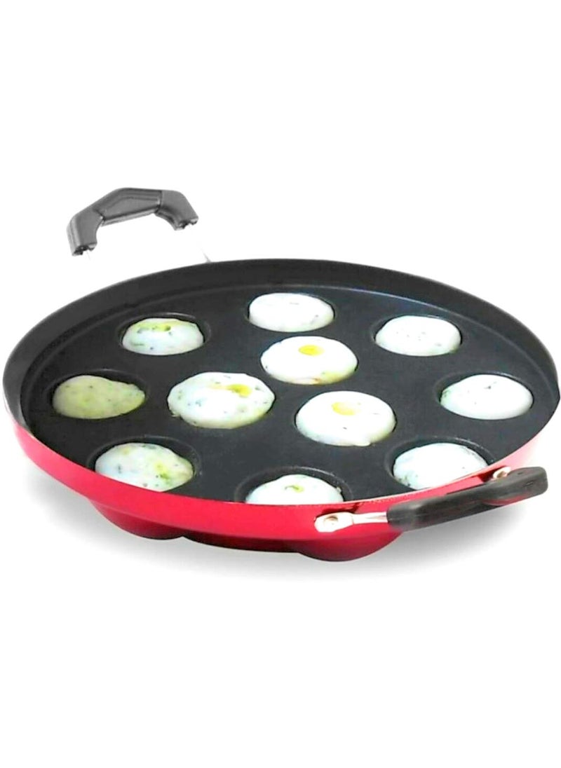 Bahurani Non-Stick Premium 3 Piece Combo Set of Appam Maker/Crispy Dosa Tawa / 4 in 1 Multi Snack Maker Mini Uthapam (Aluminum, Non-Stick)