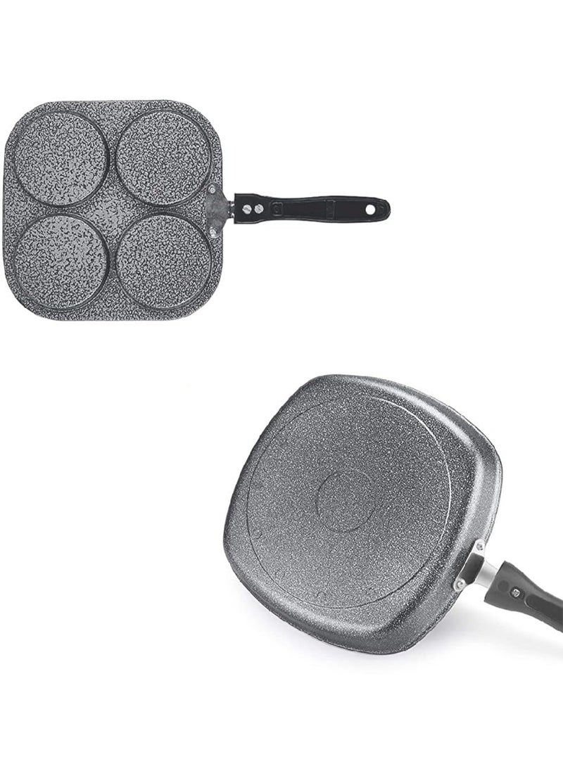Bahurani Non-Stick Aluminium Pots and Pans Cooking Utensil Combo Set|1Liter| | Hemmer-Tone Grill & Uthapam