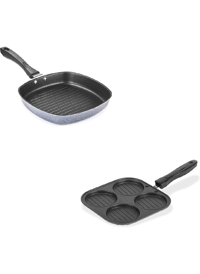 Bahurani Non-Stick Aluminium Pots and Pans Cooking Utensil Combo Set|1Liter| | Hemmer-Tone Grill & Uthapam
