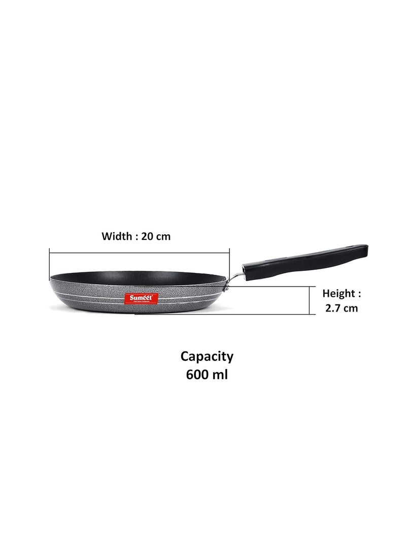 Sumeet 2.6mm Non stick Tapper pan -0.6 Ltr - 20cm Dia (Silver)