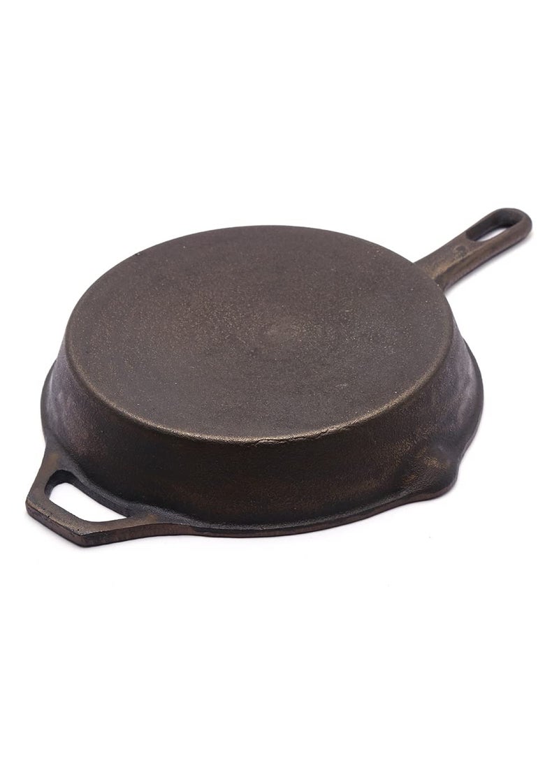 coconut cast Iron Skillet pan/Fry pan- pre Seasoned with 100% Vegetable Oil with Natural Oven Heated Golden Finish, Food Grade, Long Handle, Smooth Surface Ready to use, 25cm