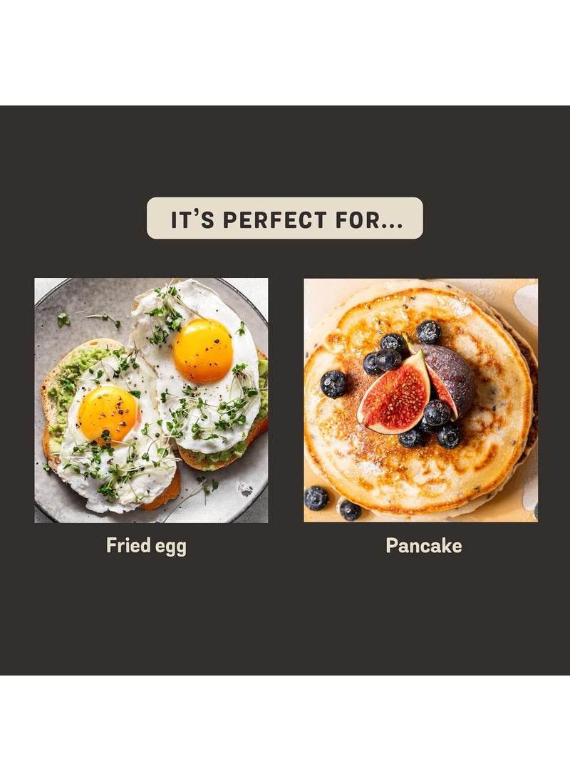 Meyer Midnight Hard Anodized Aluminium Non Stick Frypan | Frying Pan | Omlette pan | Fry pan with Stick Handle | Egg Pan | Gas and Induction Compatible, 24cm