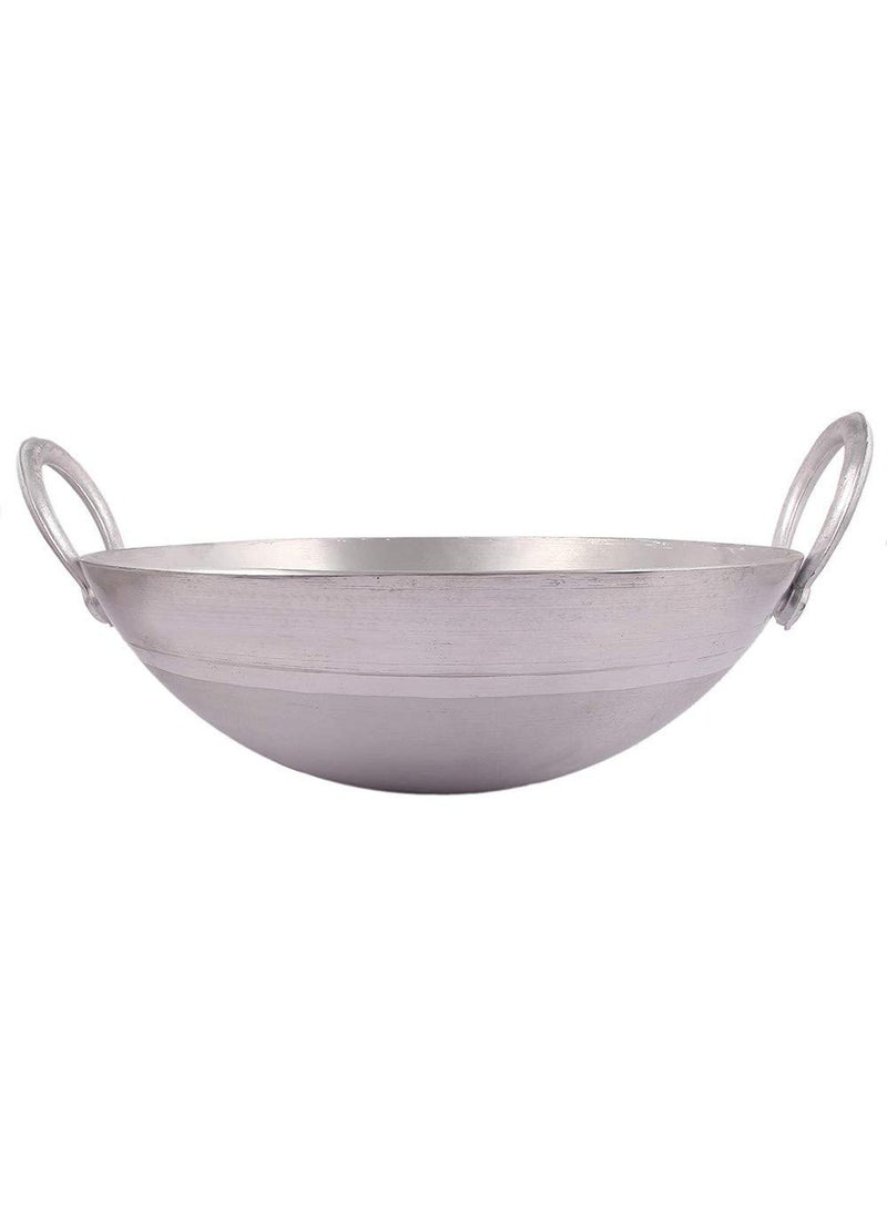 Super HK Aluminium Kadhai | Kadai with Handle for Kitchen | Deep Frying Kadai (Size:2.5 litres and 4 litres) (Material: Aluminium Kadhai)(Item: Kadhai/Kadai)(Color: Silver) Combo Pack of 2 Piece