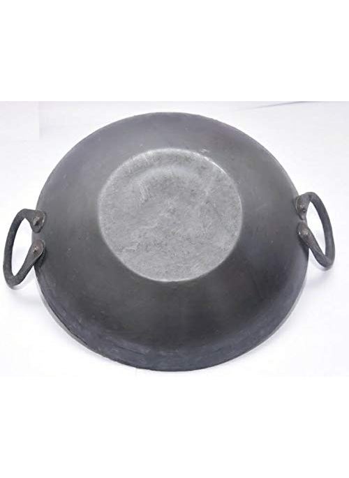 Super HK Iron/Loha/Lokhand Black Premium Durable kadhai for Cooking with Handle Branded 10 inch 1.8 LTR Standard Size