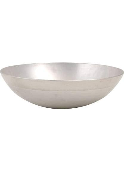 Bright Metal Aluminium Silver Kadai for Cooking Without Handle Round Bottom Deep Frying Karahi for Kitchen