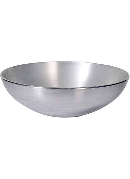 Bright Metal Aluminium Silver Kadai for Cooking Without Handle Round Bottom Deep Frying Karahi for Kitchen