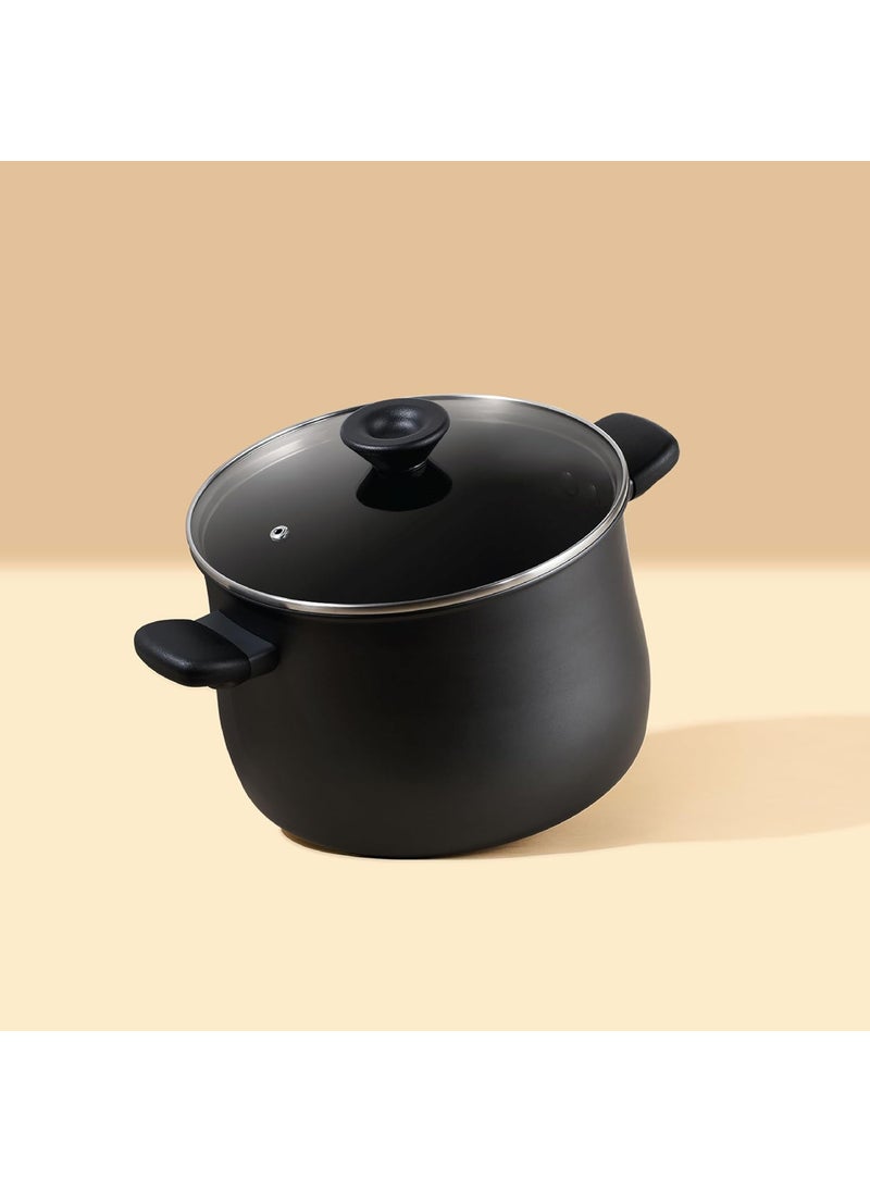 Meyer Midnight Hard Anodized Aluminium Nonstick Casserole with Lid, Biryani Pot | Biryani Handi | Biryani Rice | Cooking Casserole | Biryani Pot Nonstick Big Size | Non Stick Biryani Pot 7 Litre, 24cm