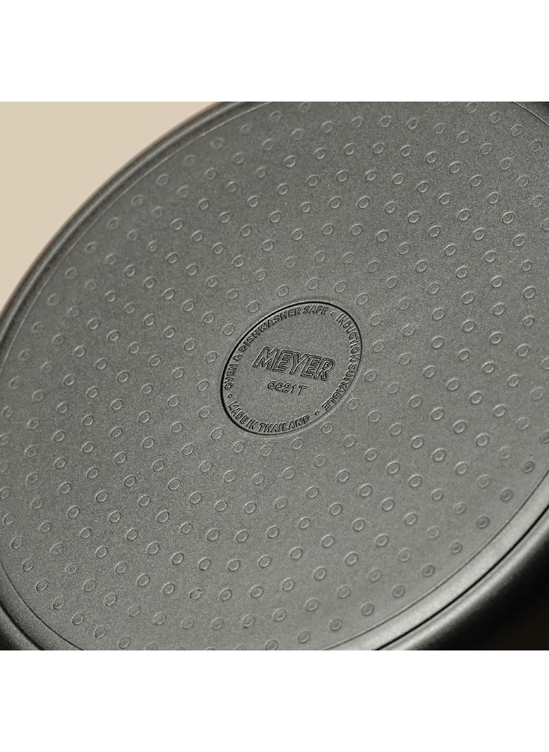 Meyer Midnight Hard Anodized Aluminium Nonstick Casserole with Lid, Biryani Pot | Biryani Handi | Biryani Rice | Cooking Casserole | Biryani Pot Nonstick Big Size | Non Stick Biryani Pot 7 Litre, 24cm