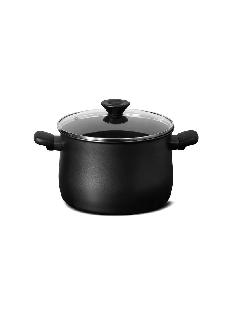 Meyer Midnight Hard Anodized Aluminium Nonstick Casserole with Lid, Biryani Pot | Biryani Handi | Biryani Rice | Cooking Casserole | Biryani Pot Nonstick Big Size | Non Stick Biryani Pot 7 Litre, 24cm