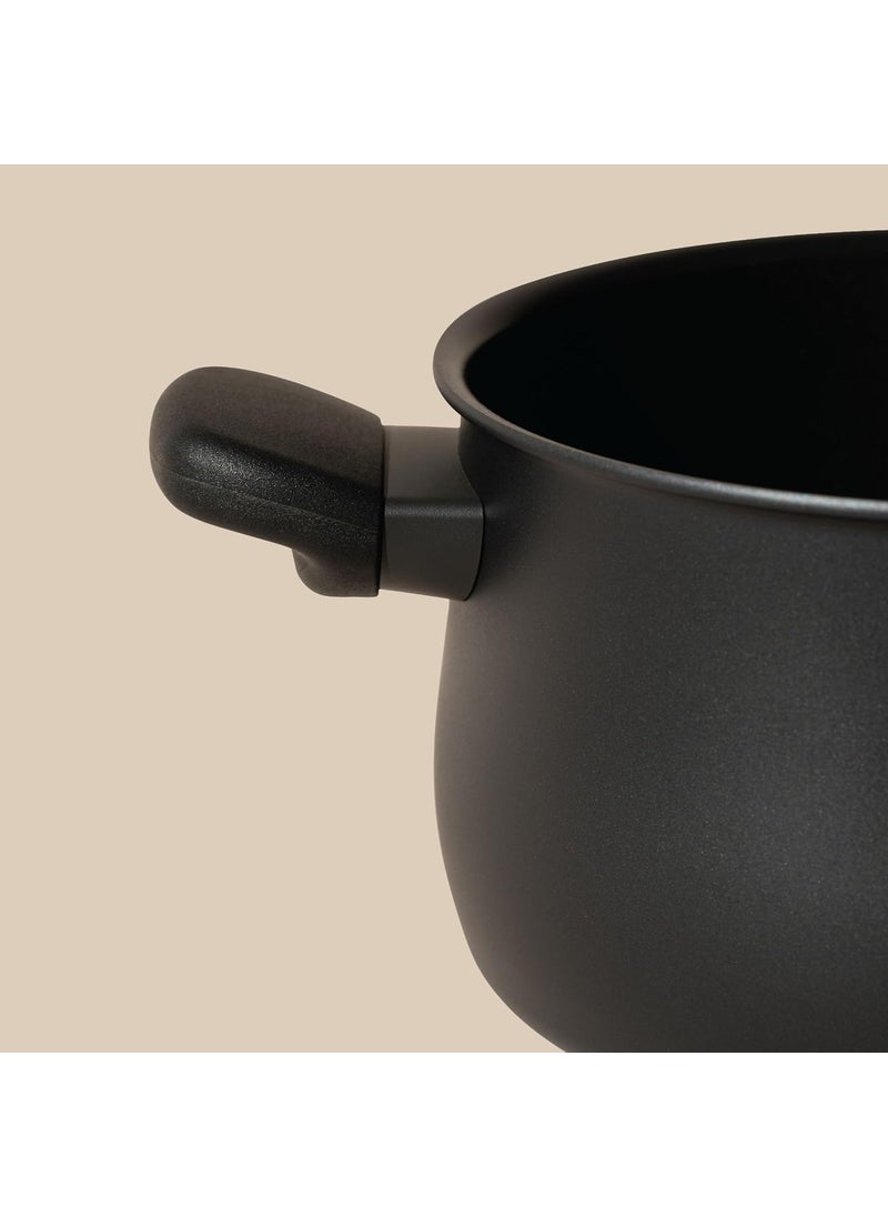 Meyer Midnight Hard Anodized Aluminium Nonstick Casserole with Lid, Biryani Pot | Biryani Handi | Biryani Rice | Cooking Casserole | Biryani Pot Nonstick Big Size | Non Stick Biryani Pot 7 Litre, 24cm