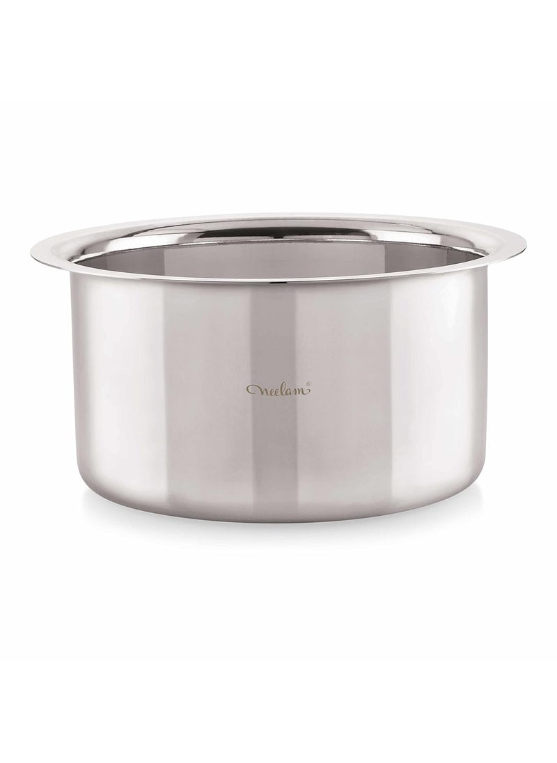 Neelam Stainless Steel 23, 22 Gauge, Induction & Gas Stove Friendly Flat Bottom Tope/Patila/Topiya, 14050 ml, Ideal for Boiling, Steaming, and Cooking, with Excellent Heat Retention, Sliver