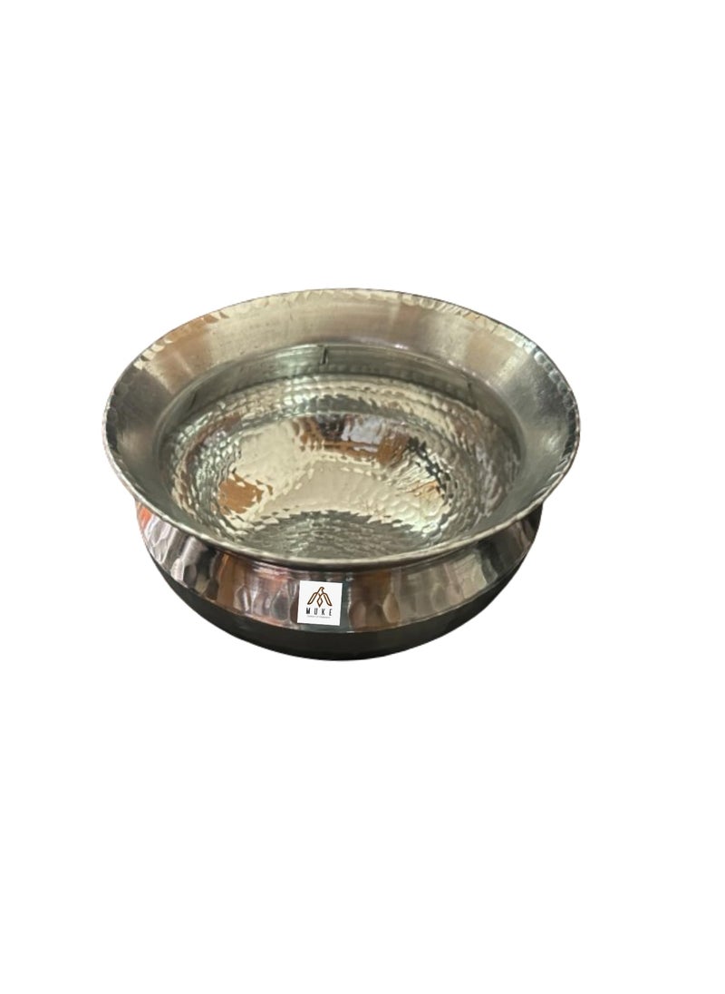 MUKE® Heavy Weight Aluminium SIPRI, Handi with Hammered Design for Cooking Rice, Biryani, sabzi etc (5 Liter)