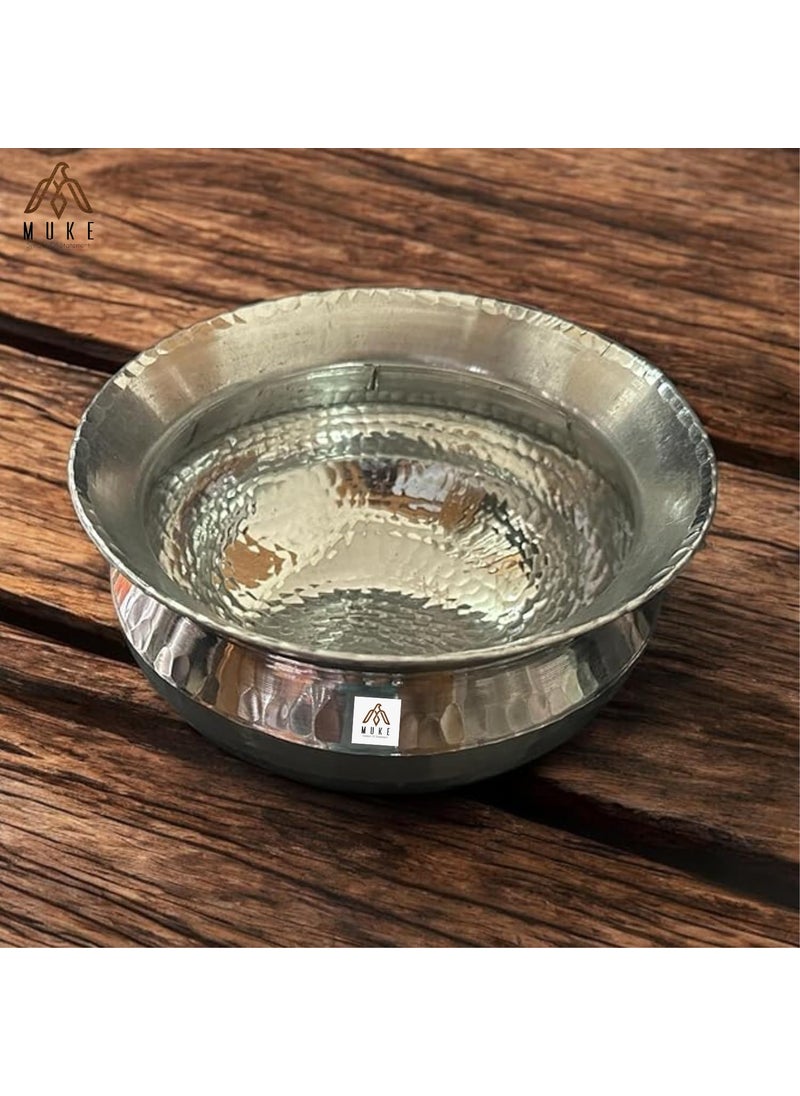 MUKE® Heavy Weight Aluminium SIPRI, Handi with Hammered Design for Cooking Rice, Biryani, sabzi etc (5 Liter)