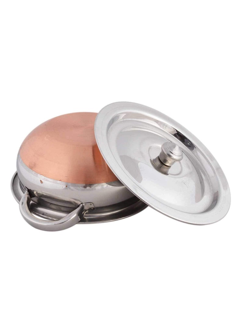 Super HK Stainless Steel Copper Bottom with Handle Handi/Pot Biryani Punjabi Handi 2 Pieces Set (1.5 L + 2.5 L)