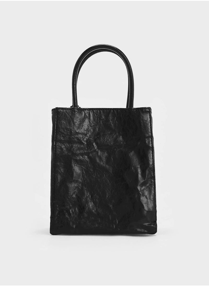 Large Matina Crinkle-Effect Tote Bag