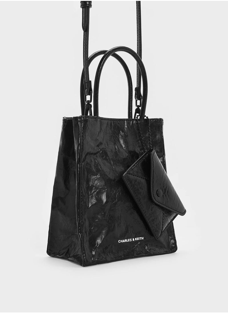 Large Matina Crinkle-Effect Tote Bag