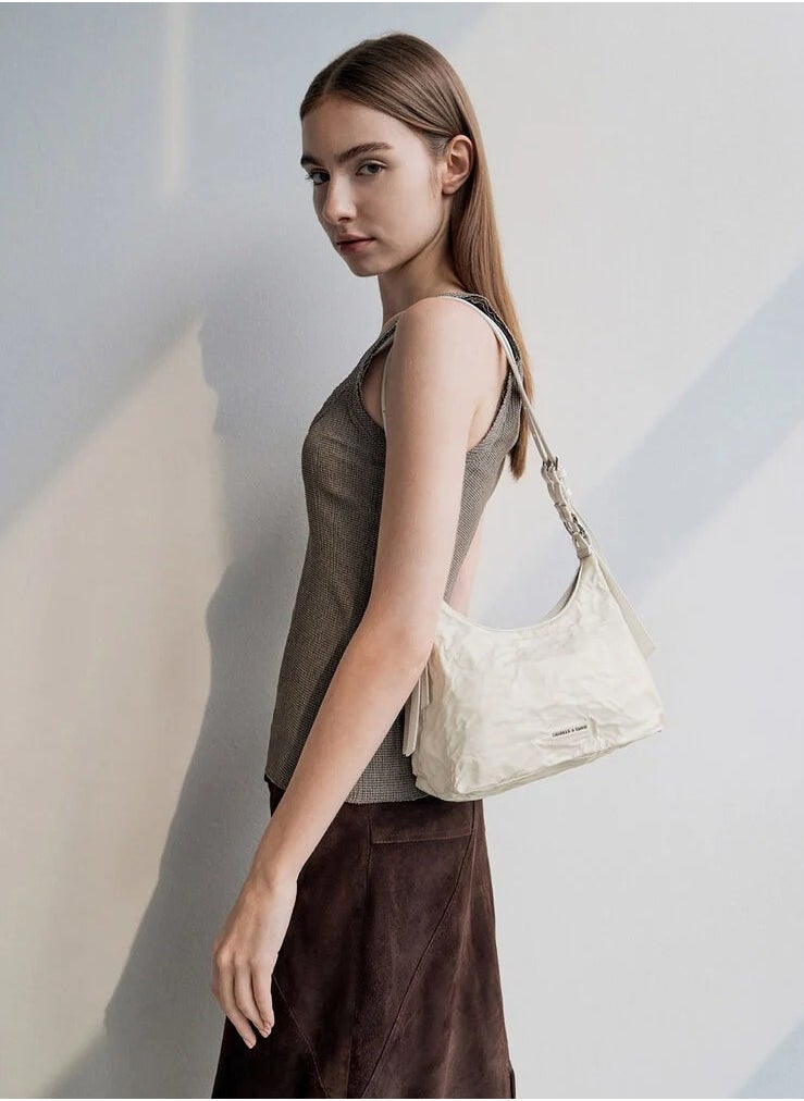 Charles & Keith Lark wrinkled hobo bag