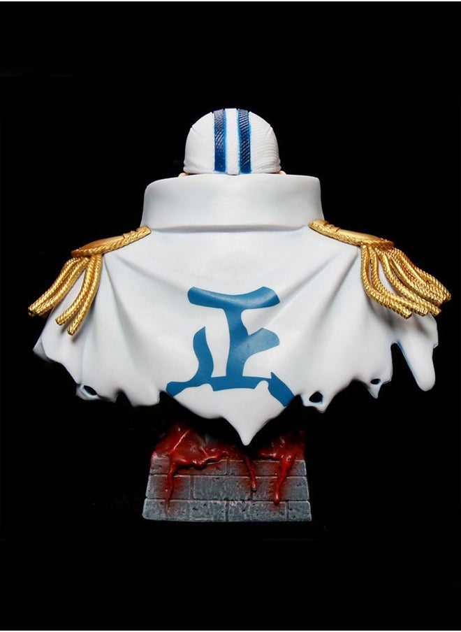 One Piece Bust of Sakazuki Action Figure Decorative Resin Sculpture Home Decor Statue, Art Figurine Home Ornament Decoration for Office, Living Room, Bedroom, Book Shelf, TV Cabinet, Desktop