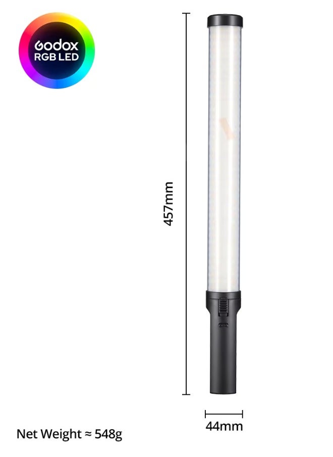 Godox LC500 Mini Bi-Color LED Light Stick – 18-Inch Handheld LED Wand with Adjustable Color Temperature, Built-in Battery, and Soft Lighting for Photography and Video Production