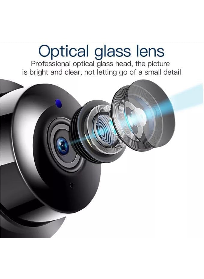 CUTECH V380 Mini Wi-Fi IP Wireless Camera, Panoramic Mini Lenc Full HD Live Recording, Motion Detection, 2 Way Communication, Supports Upto 64 GB Card (IP Camera)