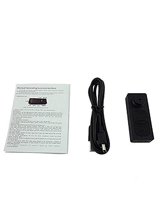 Spy HD Camera Wired HD Audio and Video Recorder 720p Hidden Mini Secret Cam in Button Shape DVR Small Portable Updated Mini Spy Button Cameras with SD Card Slot Up to 32GB Support12 (Black) 1.1