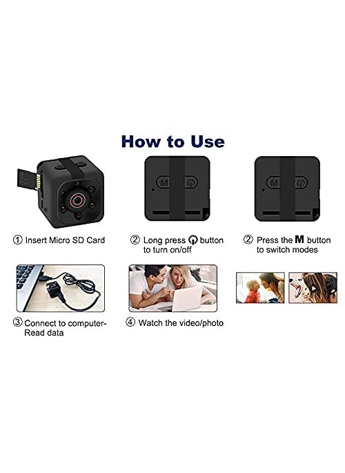 AUSHA® HD 960P Camcorder Sports DV Video Recorder Cameras with Night Vision & Motion Detection Security Camera，for Drones, FPV, Home and Office Surveillance (C11 Security Camera)