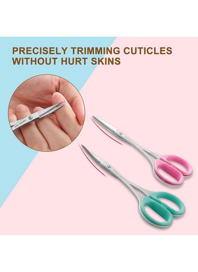 مجموعة مقصات مانيكير وباديكير متعددة الأغراض من بافاسون، مصنوعة من الفولاذ المقاوم للصدأ، للعناية بالأظافر والبشرة الجافة.