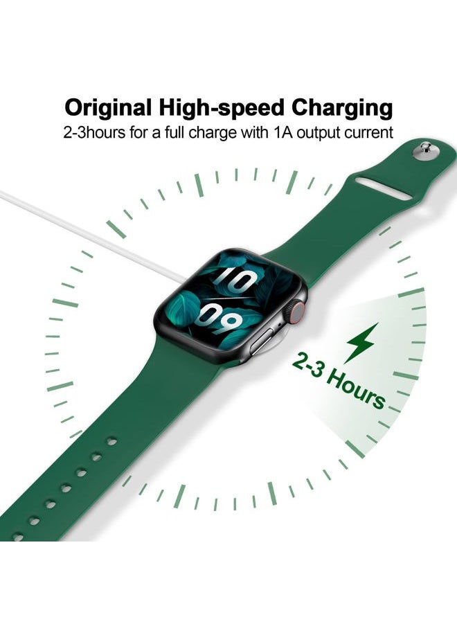 𝟐𝟎𝟐𝟓 𝐔𝐩𝐠𝐫𝐚𝐝𝐞𝐝 for Apple Watch Charger Magnetic Fast Charging Cable [Portable] Magnetic Wireless Charging Compatible with iWatch Series Ultra/9/8/7/6/SE/SE2/5/4/3/2-[1.6FT] White