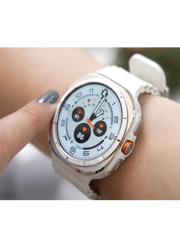 Ultra Smartwatch with 3 Pair Straps and Charging Cable - Designed for Ladies and Gents (Silver)