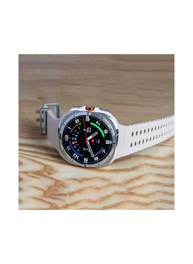 Ultra Smartwatch with 3 Pair Straps and Charging Cable - Designed for Ladies and Gents (Silver)