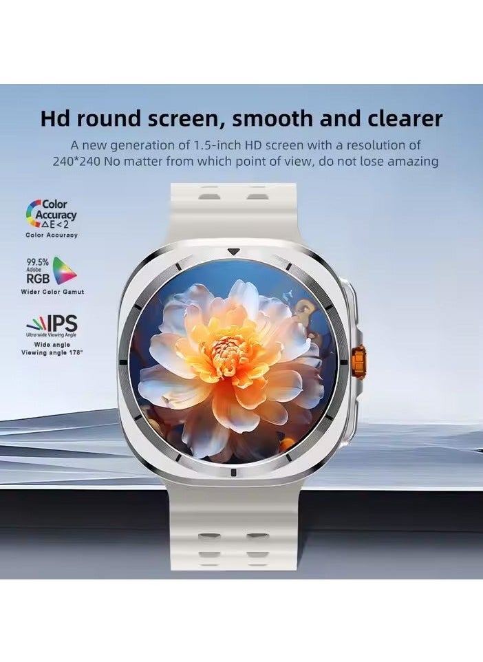 WS-X1 Ultra Smartwatch with 3 Pairs of Straps and Charging Cable – Sleek Black Smartwatch for Ladies and Gents, Fitness Tracker, Heart Rate Monitor, Notifications & More